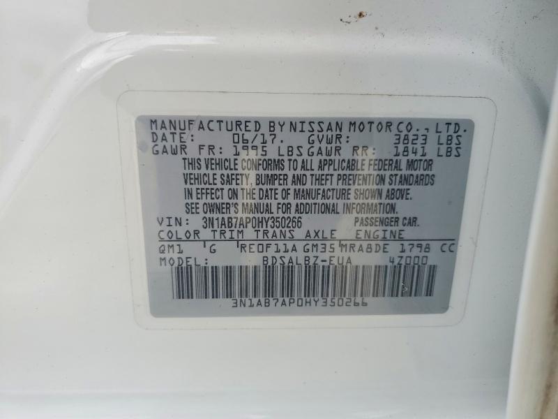 Aukcja sprzedaży 2017 Nissan Sentra, vin: 3N1AB7AP0HY350266, numer aukcji: 58457086