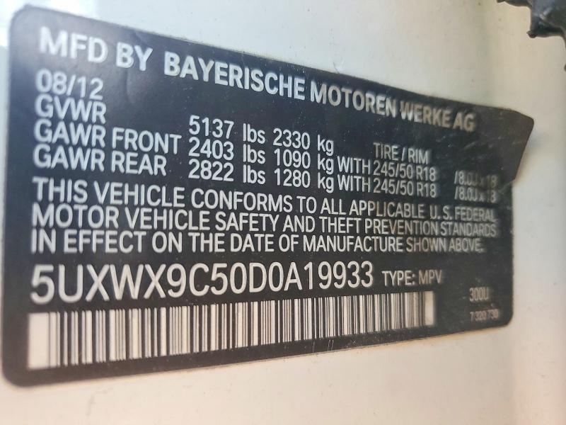 Продаж на аукціоні авто 2013 Bmw X3, vin: 5UXWX9C50D0A19933, номер лоту: 56179696