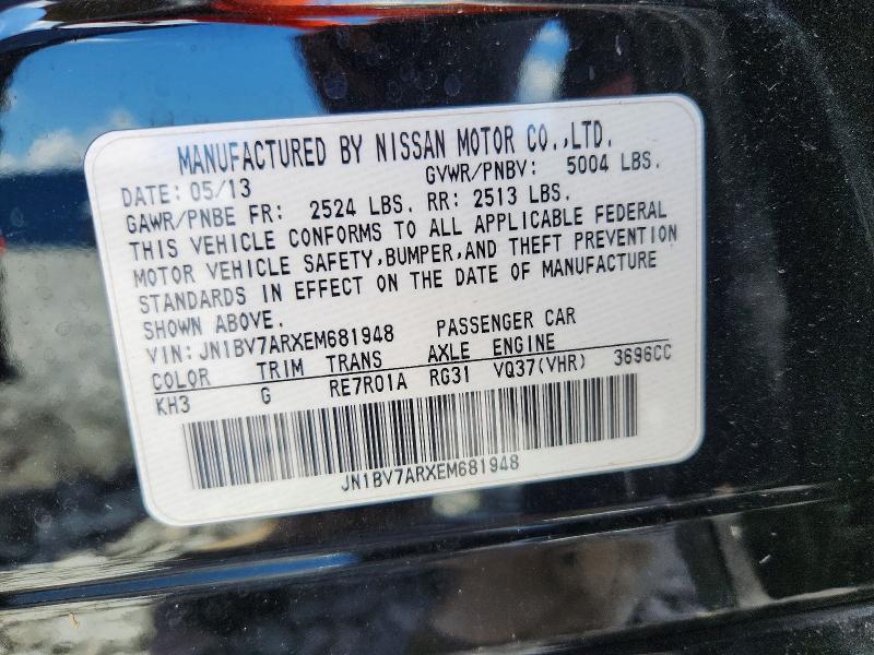 56690976 :رقم المزاد ، JN1BV7ARXEM681948 vin ، 2014 Infiniti Q50 مزاد بيع