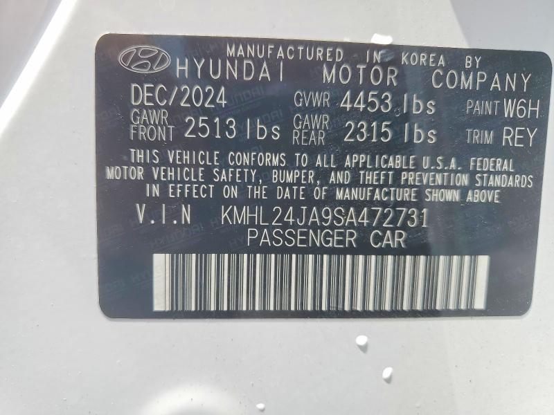 Продажа на аукционе авто 2025 Hyundai Sonata, vin: KMHL24JA9SA472731, номер лота: 57341376
