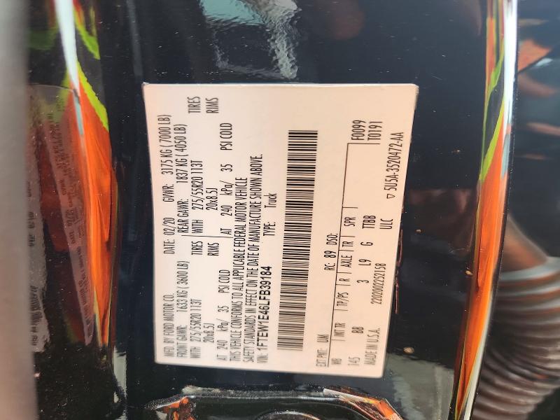 Продаж на аукціоні авто 2020 Ford F150, vin: 1FTEW1E46LFB39184, номер лоту: 55440486