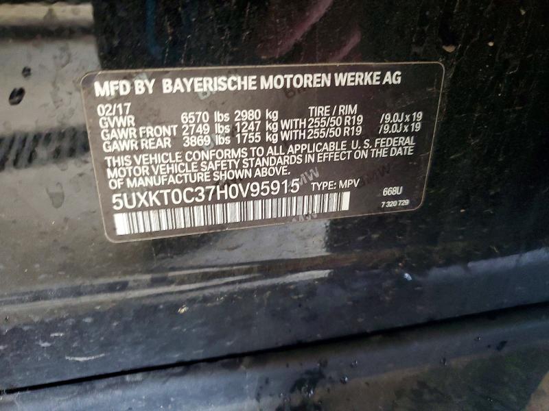 Aukcja sprzedaży 2017 Bmw X5, vin: 5UXKT0C37H0V95915, numer aukcji: 56948696
