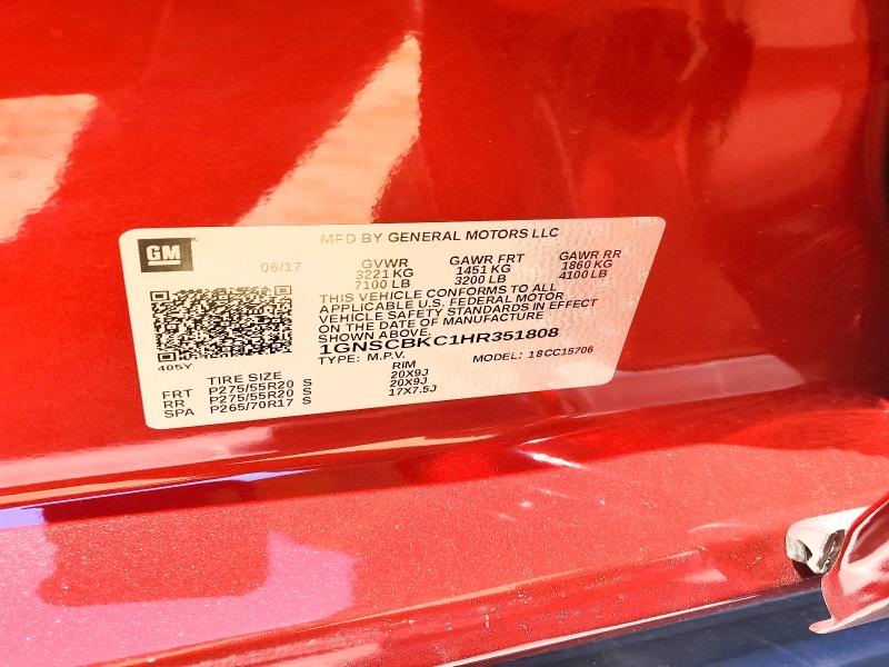 55471786 :رقم المزاد ، 1GNSCBKC1HR351808 vin ، 2017 Chevrolet Tahoe مزاد بيع