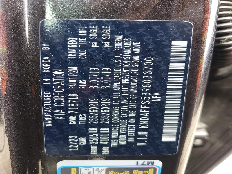 Продаж на аукціоні авто 2024 Kia Ev9, vin: KNDAFFS53R6033700, номер лоту: 56033236
