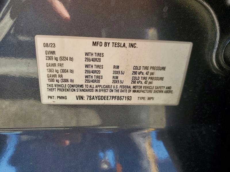 Aukcja sprzedaży 2023 Tesla Model Y, vin: 7SAYGDEE7PF867193, numer aukcji: 56703176