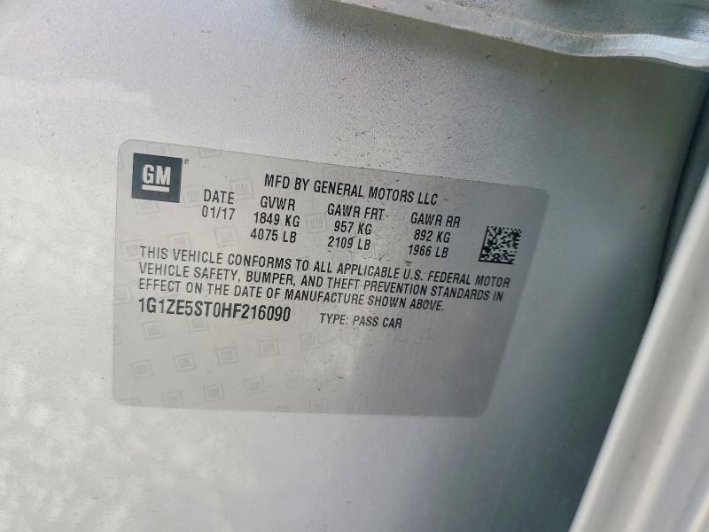 Aukcja sprzedaży 2017 Chevrolet Malibu, vin: 1G1ZE5ST0HF216090, numer aukcji: 55700036
