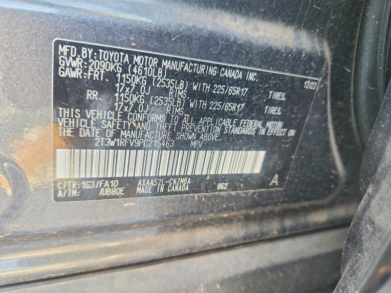 Продаж на аукціоні авто 2023 Toyota Rav4, vin: 2T3W1RFV9PC215463, номер лоту: 85448265