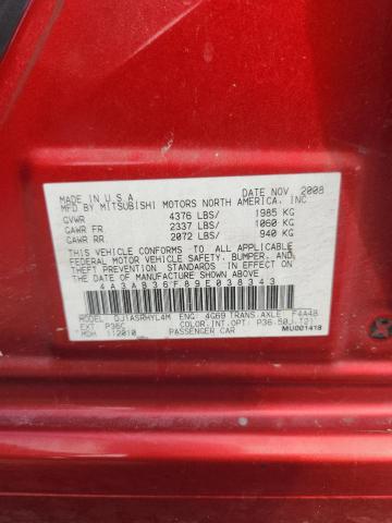 Aukcja sprzedaży 2009 Mitsubishi Galant, vin: 4A3AB36F89E038343, numer aukcji: 57772546