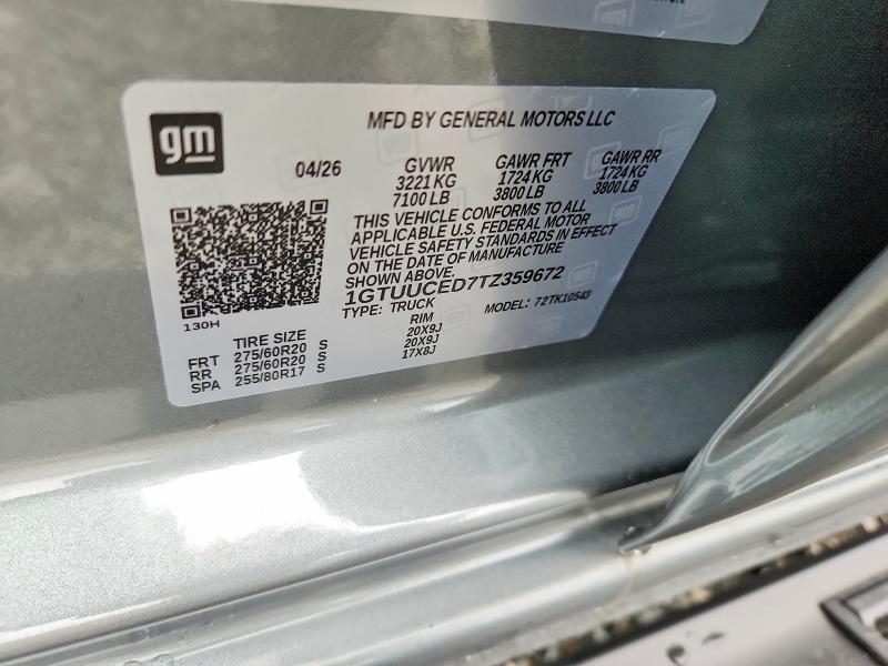 Продаж на аукціоні авто 2026 Gmc Sierra, vin: 1GTUUCED7TZ359672, номер лоту: 57441346