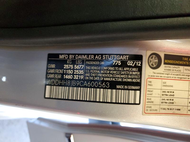 2012 Mercedes-benz E მანქანა იყიდება აუქციონზე, vin: WDDHH8JB9CA600563, აუქციონის ნომერი: 57014146