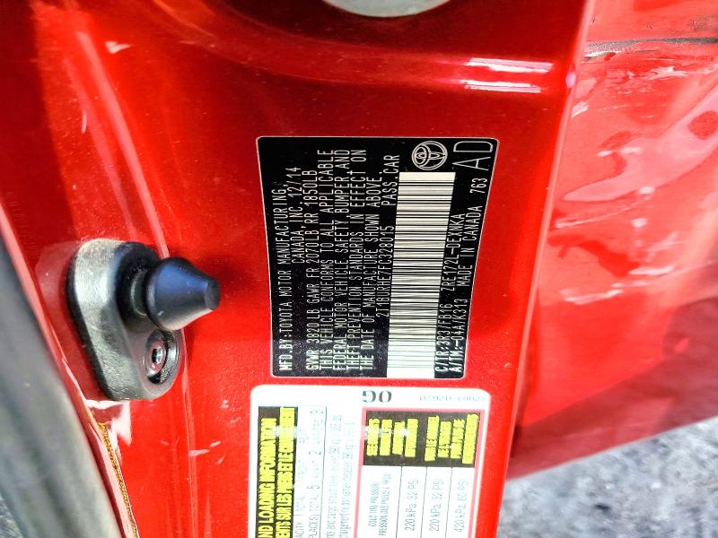 56766176 :رقم المزاد ، 2T1BURHE7FC328015 vin ، 2015 Toyota Corolla مزاد بيع
