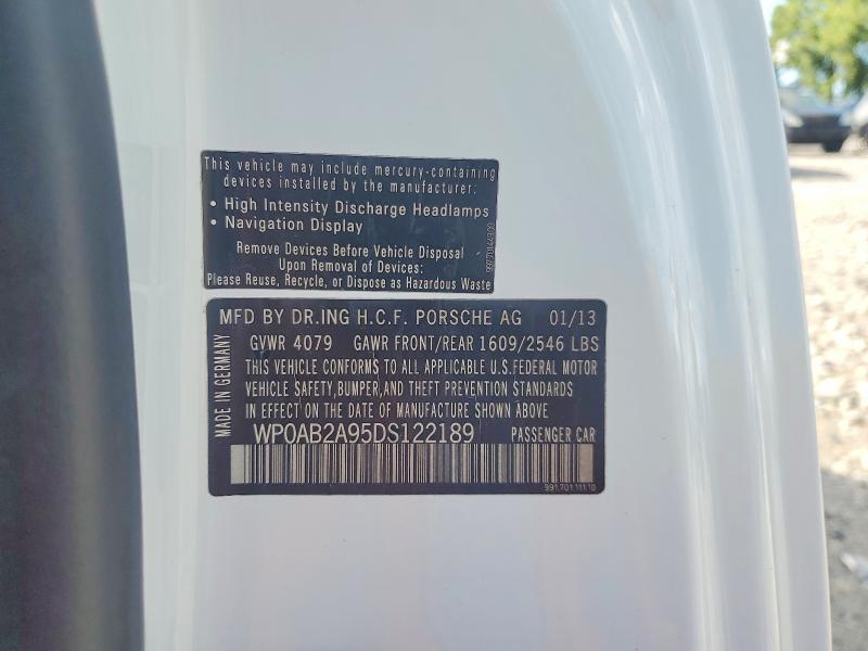 Aukcja sprzedaży 2013 Porsche 911, vin: WP0AB2A95DS122189, numer aukcji: 56702686