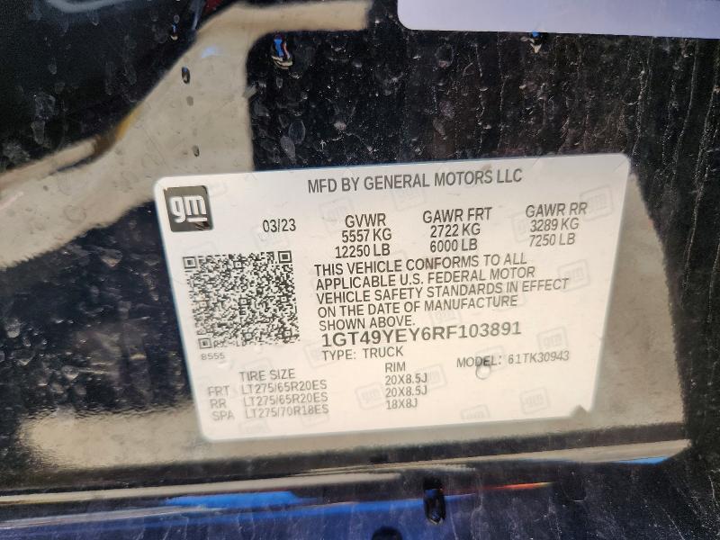 Aukcja sprzedaży 2024 Gmc Sierra, vin: 1GT49YEY6RF103891, numer aukcji: 58023466