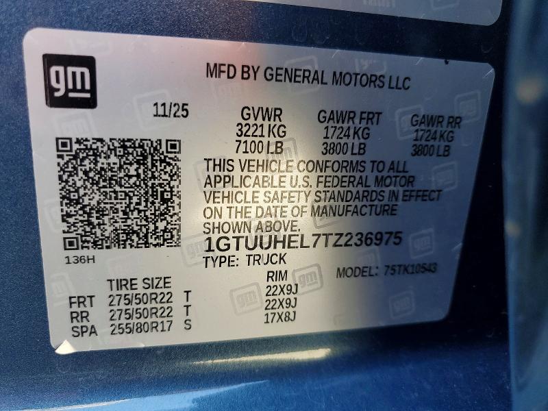 57216196 :رقم المزاد ، 1GTUUHEL7TZ236975 vin ، 2026 Gmc Sierra مزاد بيع