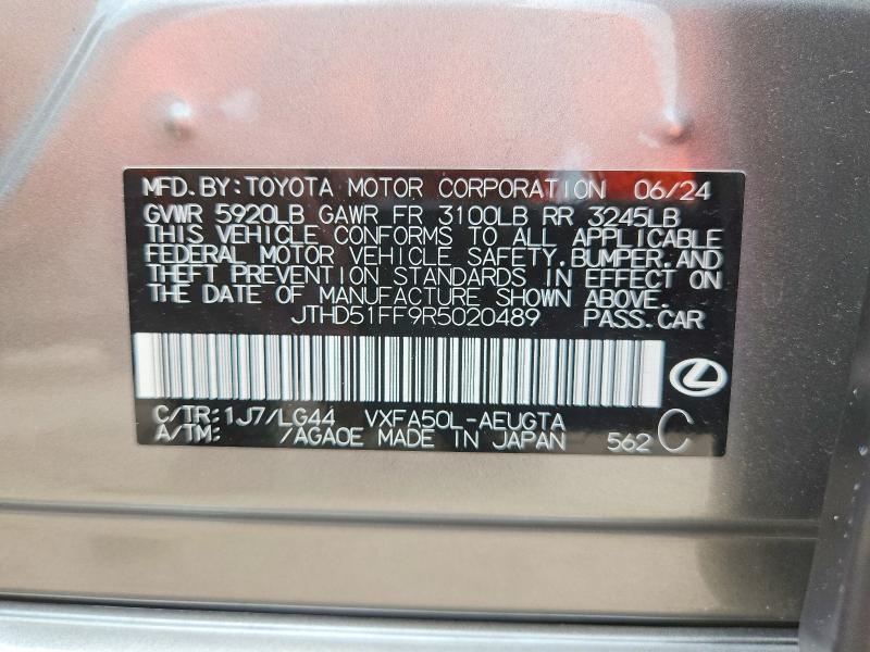 Aukcja sprzedaży 2024 Lexus Ls 500, vin: JTHD51FF9R5020489, numer aukcji: 57819636