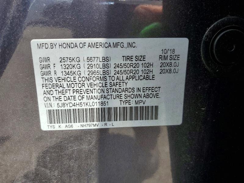 Продаж на аукціоні авто 2019 Acura Mdx, vin: 5J8YD4H51KL011851, номер лоту: 59117316