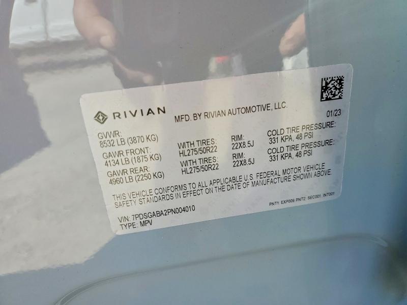 Продаж на аукціоні авто 2023 Rivian R1s, vin: 7PDSGABA2PN004010, номер лоту: 56442036