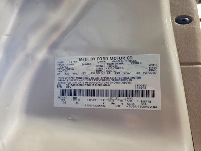 Auction sale of the 2008 Ford Escape, vin: 1FMCU93198KC82404, lot number: 56489446