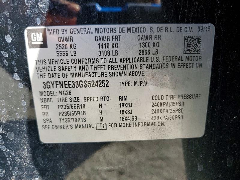 Aukcja sprzedaży 2016 Cadillac Srx, vin: 3GYFNEE33GS524252, numer aukcji: 57375786