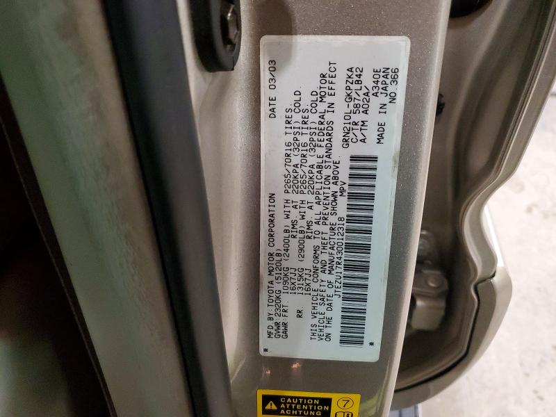 Aukcja sprzedaży 2003 Toyota 4runner, vin: JTEZU17R430012318, numer aukcji: 55641456