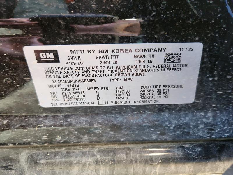 Aukcja sprzedaży 2022 Buick Encore, vin: KL4CJESM9NB566865, numer aukcji: 56836946