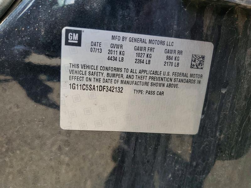 Продаж на аукціоні авто 2013 Chevrolet Malibu, vin: 1G11C5SA1DF342132, номер лоту: 55281426
