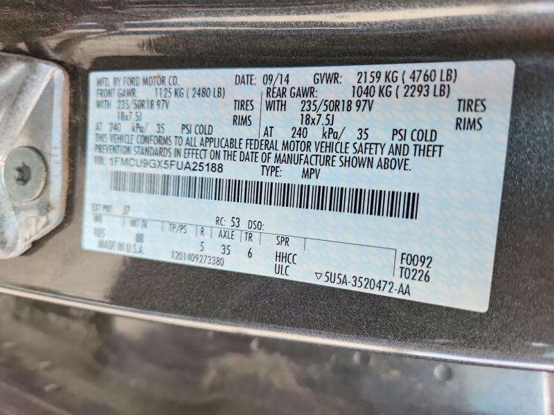 Продаж на аукціоні авто 2015 Ford Escape, vin: 1FMCU9GX5FUA25188, номер лоту: 57934186