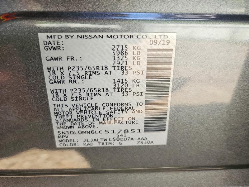 Продаж на аукціоні авто 2020 Infiniti Qx60, vin: 5N1DL0MN6LC517851, номер лоту: 56316436