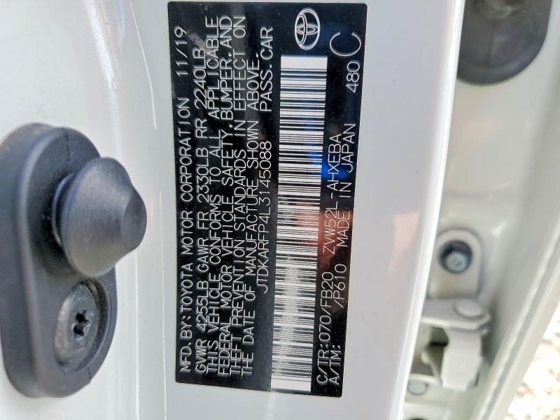 85969865 :رقم المزاد ، JTDKARFP4L3145088 vin ، 2020 Toyota Prius Prime مزاد بيع