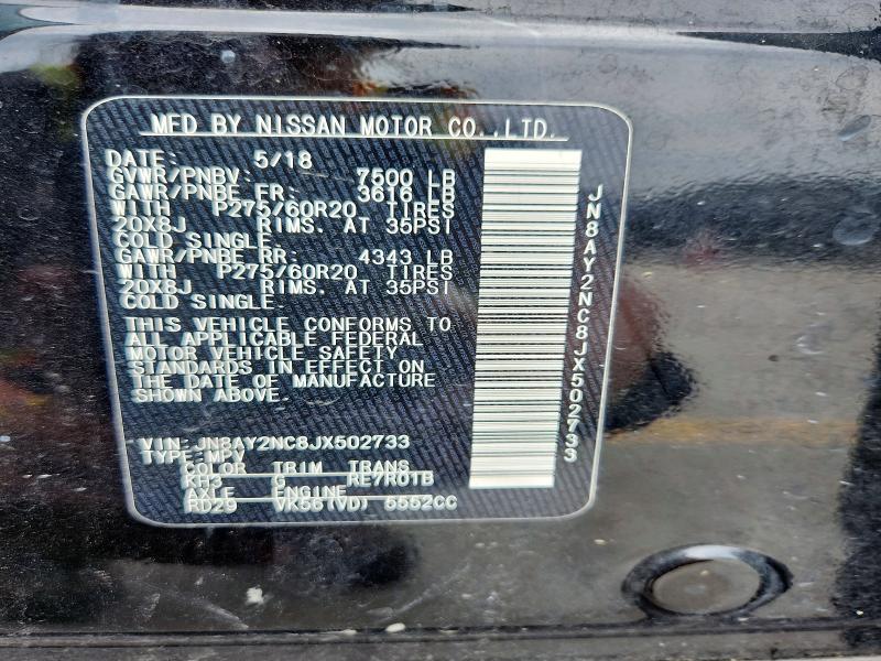 Aukcja sprzedaży 2018 Nissan Armada, vin: JN8AY2NC8JX502733, numer aukcji: 57956106
