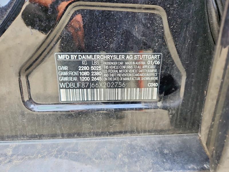 Продажа на аукционе авто 2006 Mercedes-benz E, vin: WDBUF87J66X202756, номер лота: 56632826