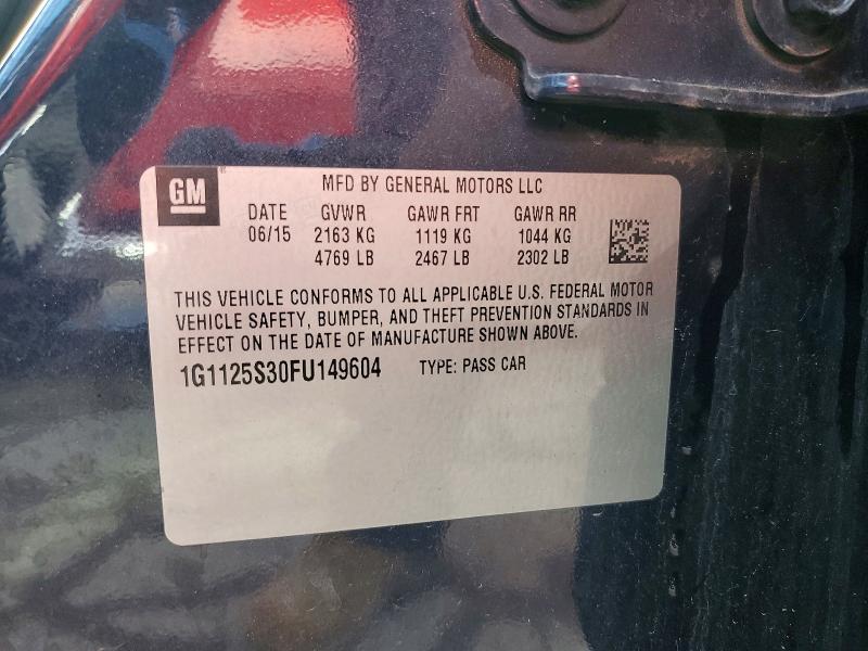 2015 Chevrolet Impala მანქანა იყიდება აუქციონზე, vin: 1G1125S30FU149604, აუქციონის ნომერი: 55938556