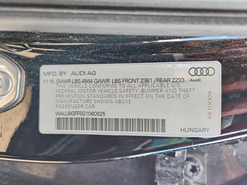 Продажа на аукционе авто 2016 Audi A3, vin: WAUJ8GFF5G1060925, номер лота: 57670866