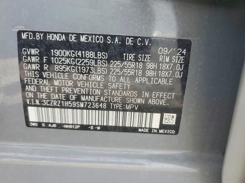 55949546 :رقم المزاد ، 3CZRZ1H59SM723648 vin ، 2025 Honda Hr-v مزاد بيع