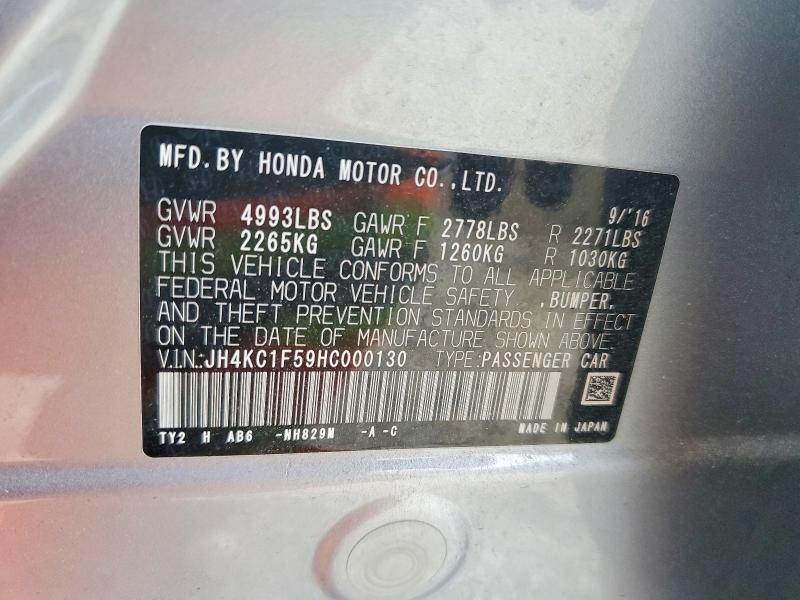 58241406 :رقم المزاد ، JH4KC1F59HC000130 vin ، 2017 Acura Rlx مزاد بيع