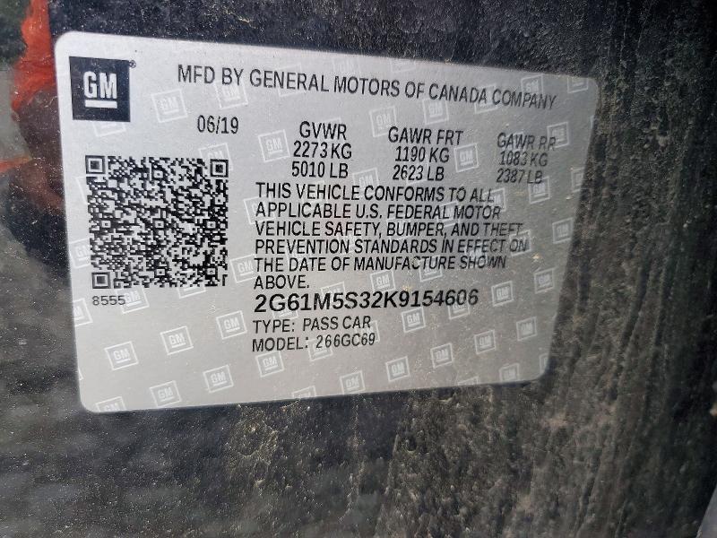 Aukcja sprzedaży 2019 Cadillac Xts, vin: 2G61M5S32K9154606, numer aukcji: 56258416