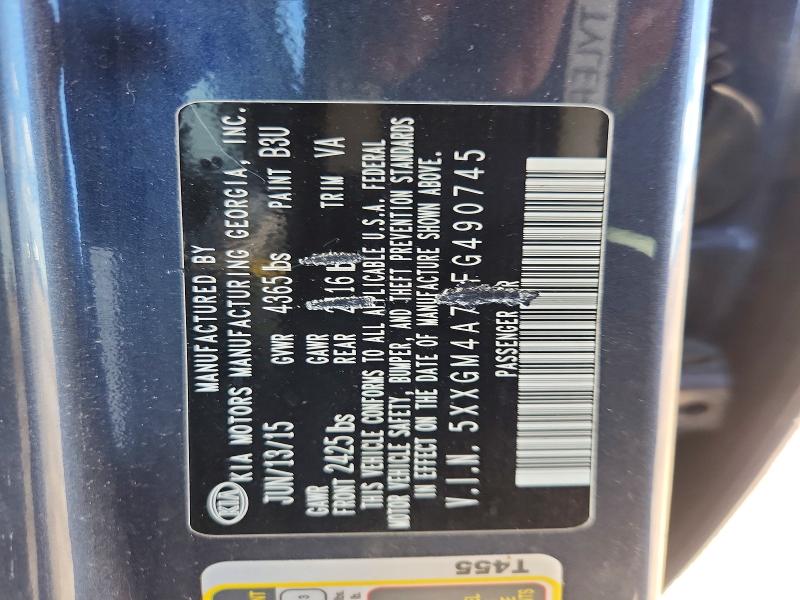 2015 Kia Optima მანქანა იყიდება აუქციონზე, vin: 5XXGM4A72FG490745, აუქციონის ნომერი: 56183916