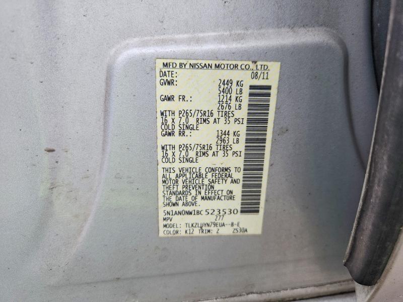 Aukcja sprzedaży 2011 Nissan Xterra, vin: 5N1AN0NW1BC523530, numer aukcji: 56665276