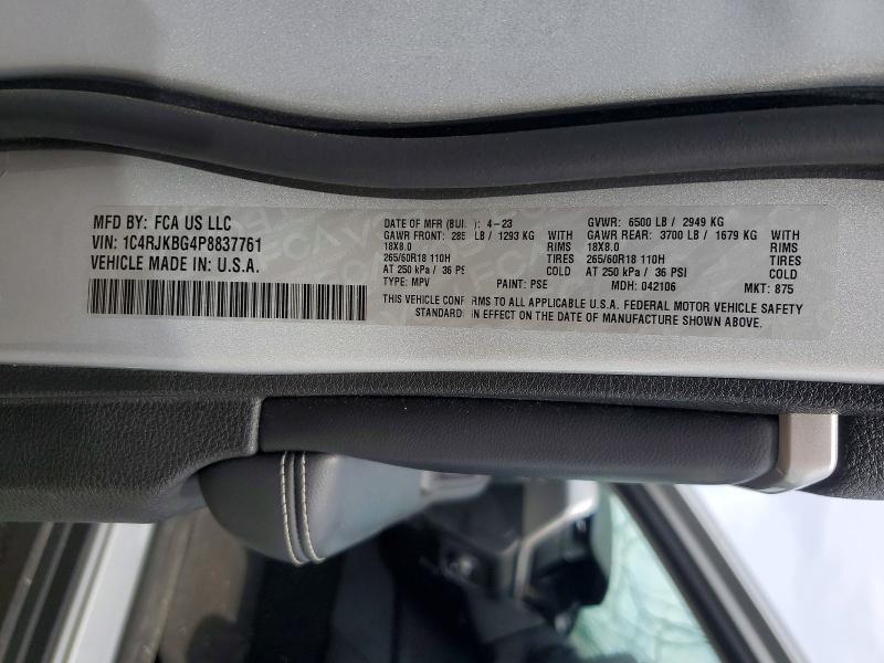 58185146 :رقم المزاد ، 1C4RJKBG4P8837761 vin ، 2023 Jeep Grand Cherokee مزاد بيع