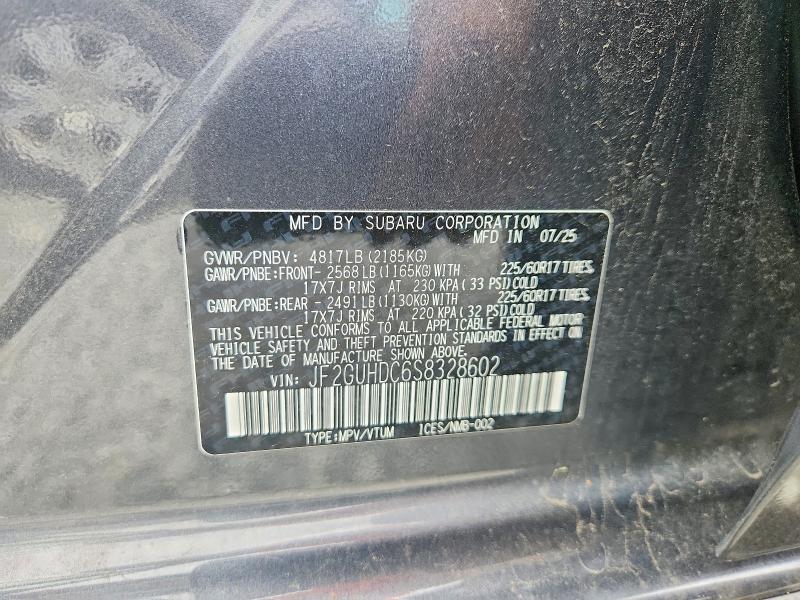 Продажа на аукционе авто 2025 Subaru Crosstrek, vin: JF2GUHDC6S8328602, номер лота: 58440776