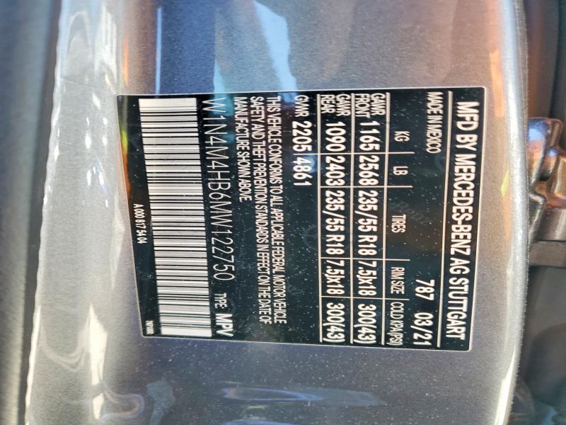 Продажа на аукционе авто 2021 Mercedes-benz Glb, vin: W1N4M4HB6MW122750, номер лота: 54979836
