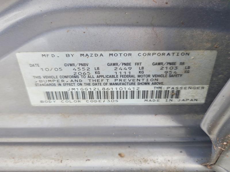 2006 Mazda Speed მანქანა იყიდება აუქციონზე, vin: JM1GG12L861101412, აუქციონის ნომერი: 58354406