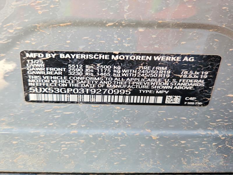 Продажа на аукционе авто 2026 Bmw X3, vin: 5UX53GP03T9270995, номер лота: 58288676