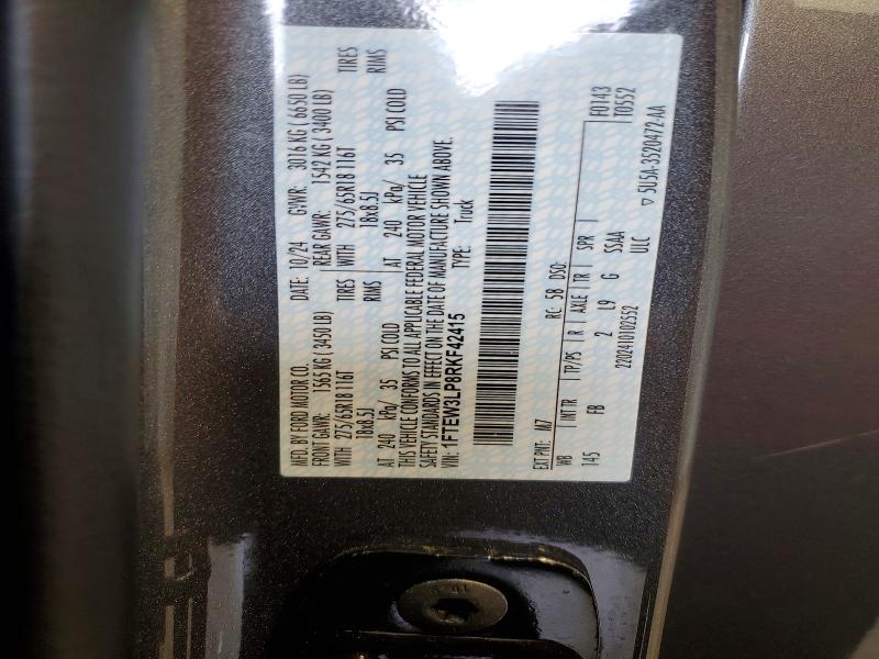 Продажа на аукционе авто 2024 Ford F150, vin: 1FTEW3LP8RKF42415, номер лота: 59293826