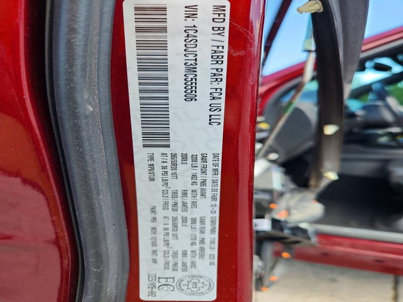 56479146 :رقم المزاد ، 1C4SDJCT3MC555506 vin ، 2021 Dodge Durango مزاد بيع