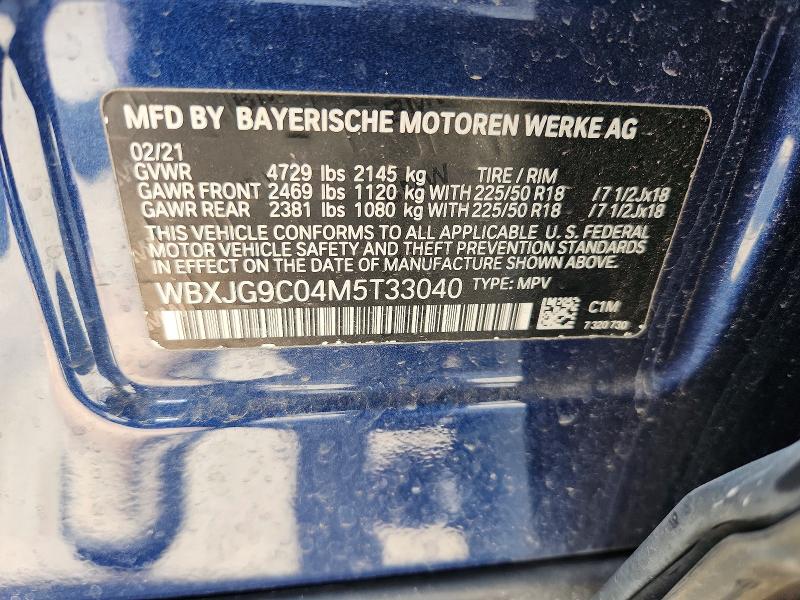 Продажа на аукционе авто 2021 Bmw X1, vin: WBXJG9C04M5T33040, номер лота: 58312966