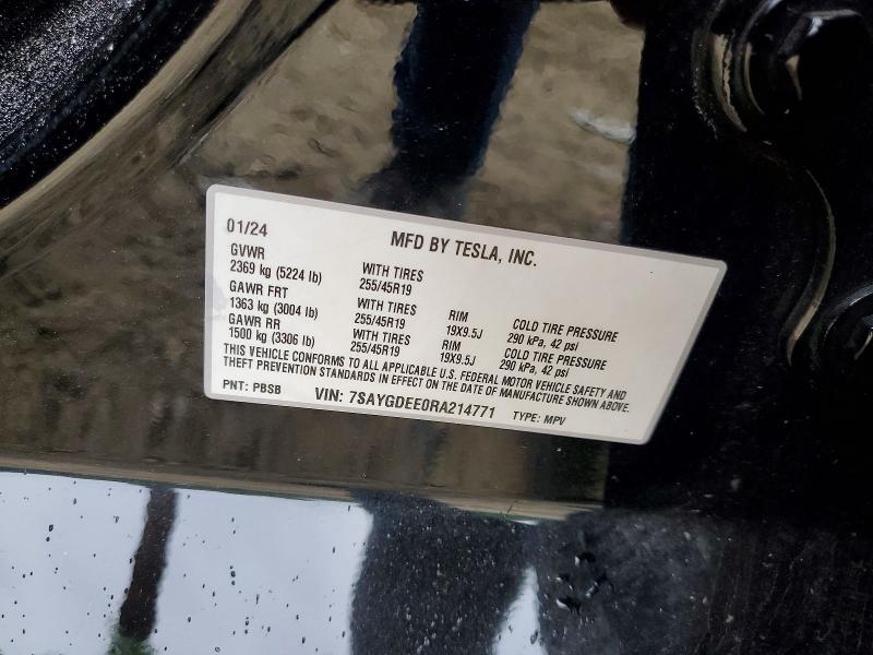 Auction sale of the 2024 Tesla Model Y, vin: 7SAYGDEE0RA214771, lot number: 57438516