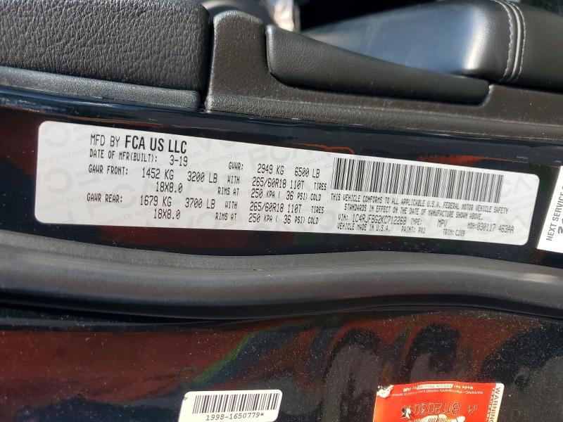 Aukcja sprzedaży 2019 Jeep Grand Cherokee, vin: 1C4RJFBG2KC712268, numer aukcji: 59012216