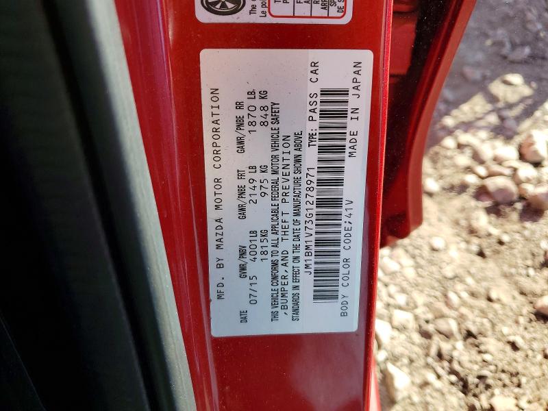 Aukcja sprzedaży 2016 Mazda 3, vin: JM1BM1V73G1278971, numer aukcji: 55804076