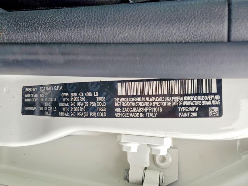 Aukcja sprzedaży 2017 Jeep Renegade, vin: ZACCJBAB3HPF11018, numer aukcji: 56758226